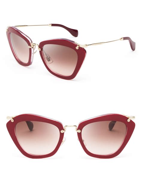 miu miu eyewear cat-eye frame sunglasses|Women's Miu Miu Cat.